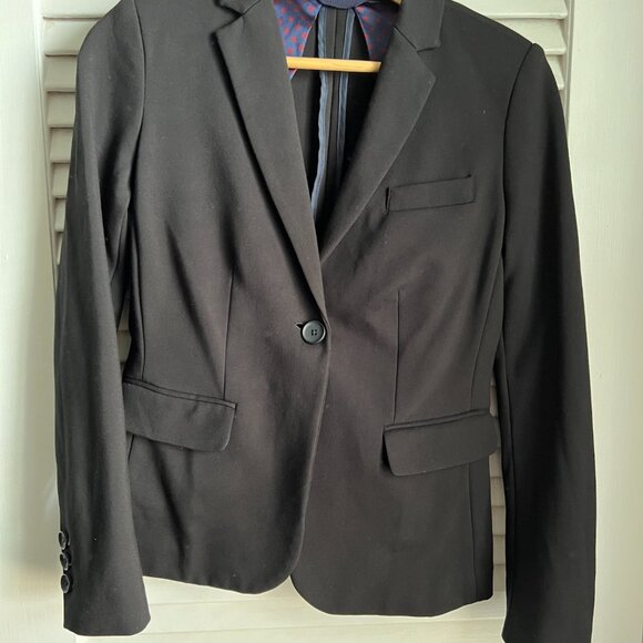 Boden Stretch-Ponte Blazer Black, Size 4R - Picture 6 of 7